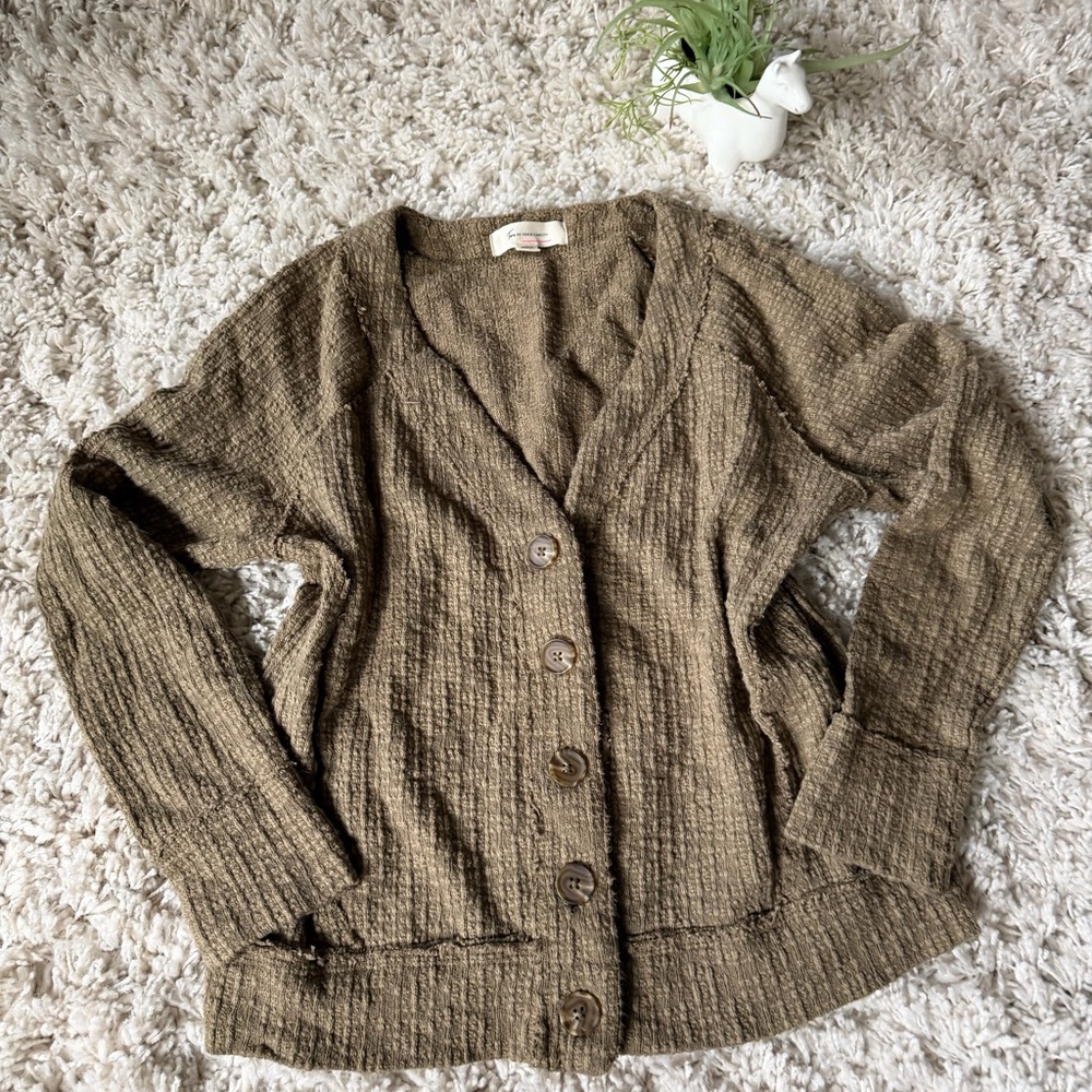 Vince Camuto Button-Up Knit Cardigan in Brown - Picture 2 of 4